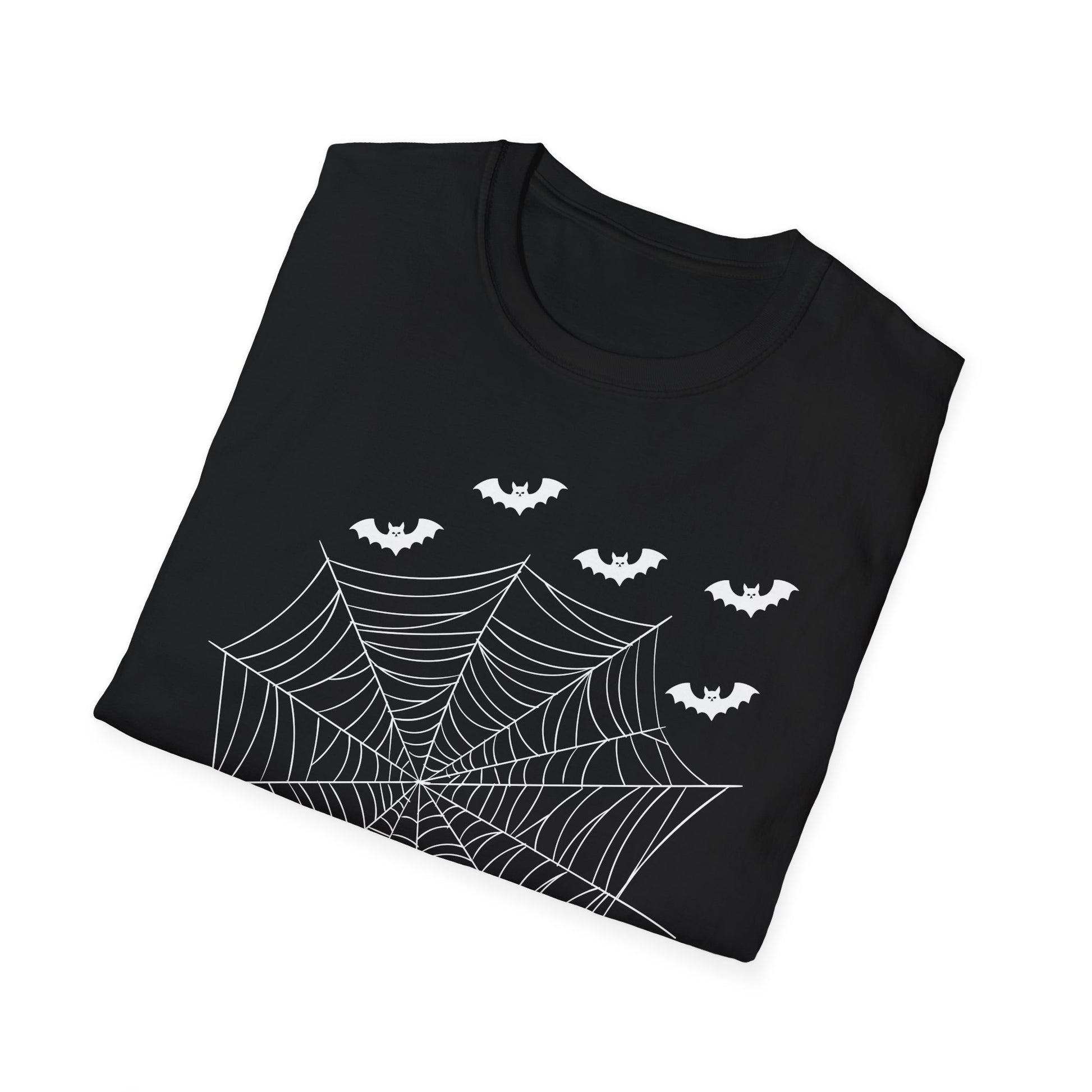 Spiderweb & Bats T-Shirt — Halloween Spider Tee