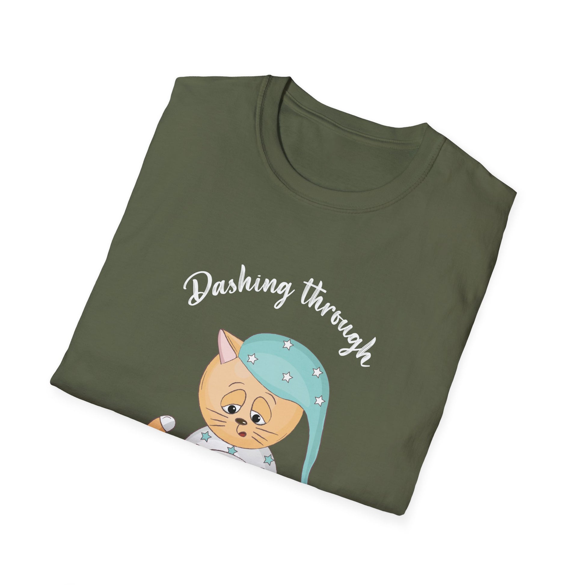 Christmas Cat Dashing Through The No Coffee Grumpy Christmas Unisex T-Shirt