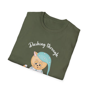 Christmas Cat Dashing Through The No Coffee Grumpy Christmas Unisex T-Shirt