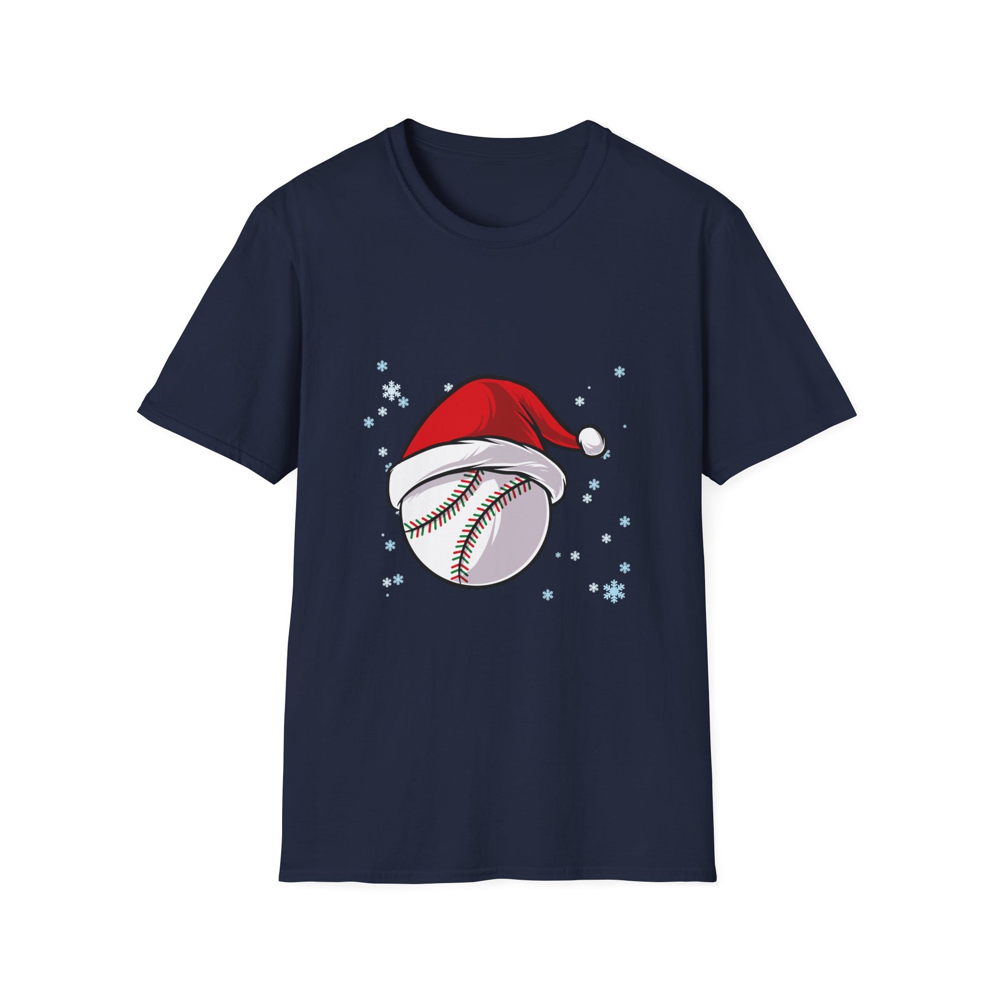 Christmas Baseball Xmas Santa Sports Hat Ball Kids Boys Men Unisex T-Shirt