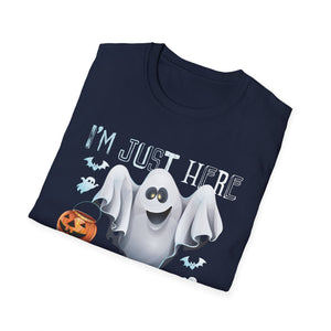 Just Here For The Boos Halloween Costume Funny Halloween Tee Unisex Softstyle T-Shirt