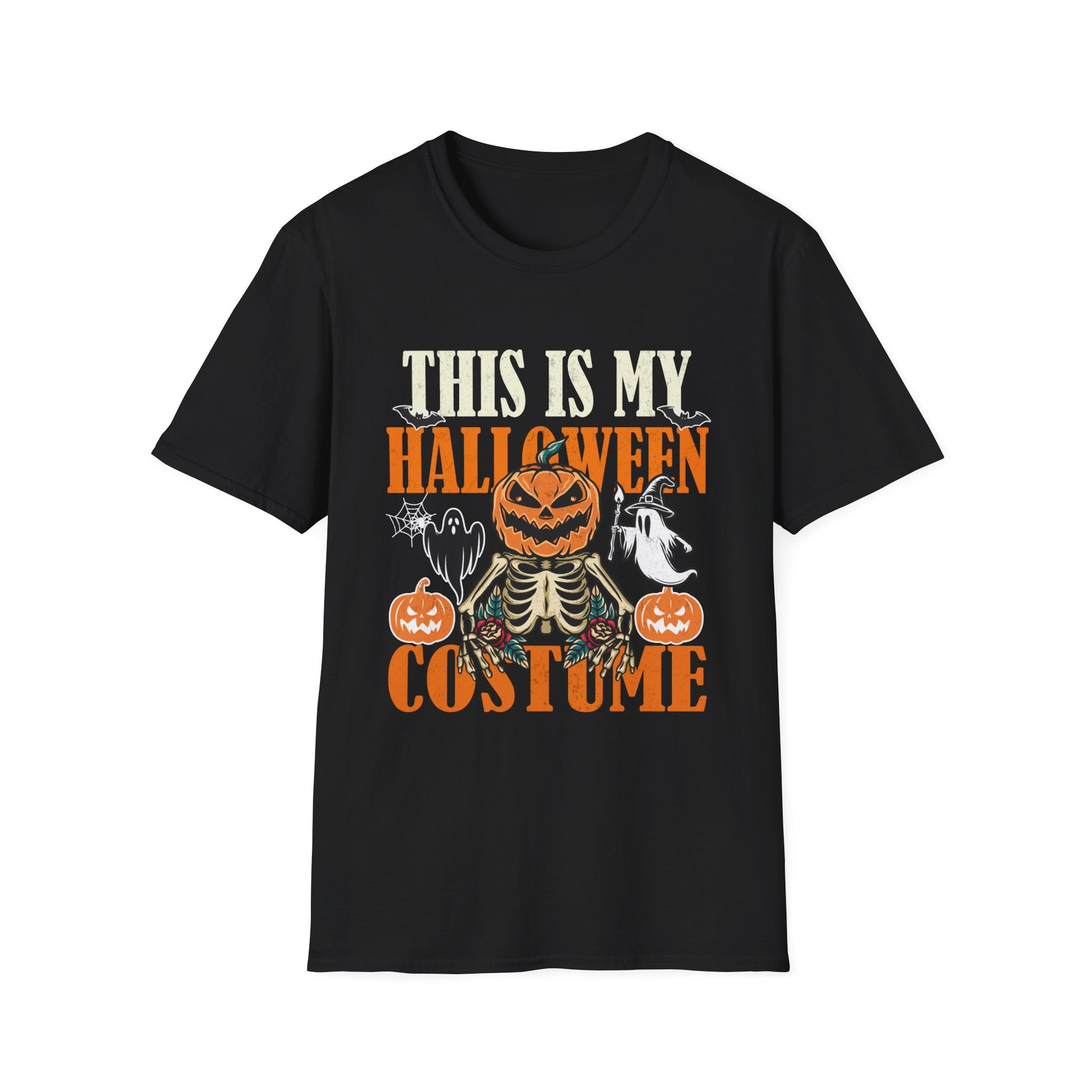 Halloween T-Shirt "This Is My Halloween Costume" — Pumpkin Skeleton Ghosts Graphic Tee