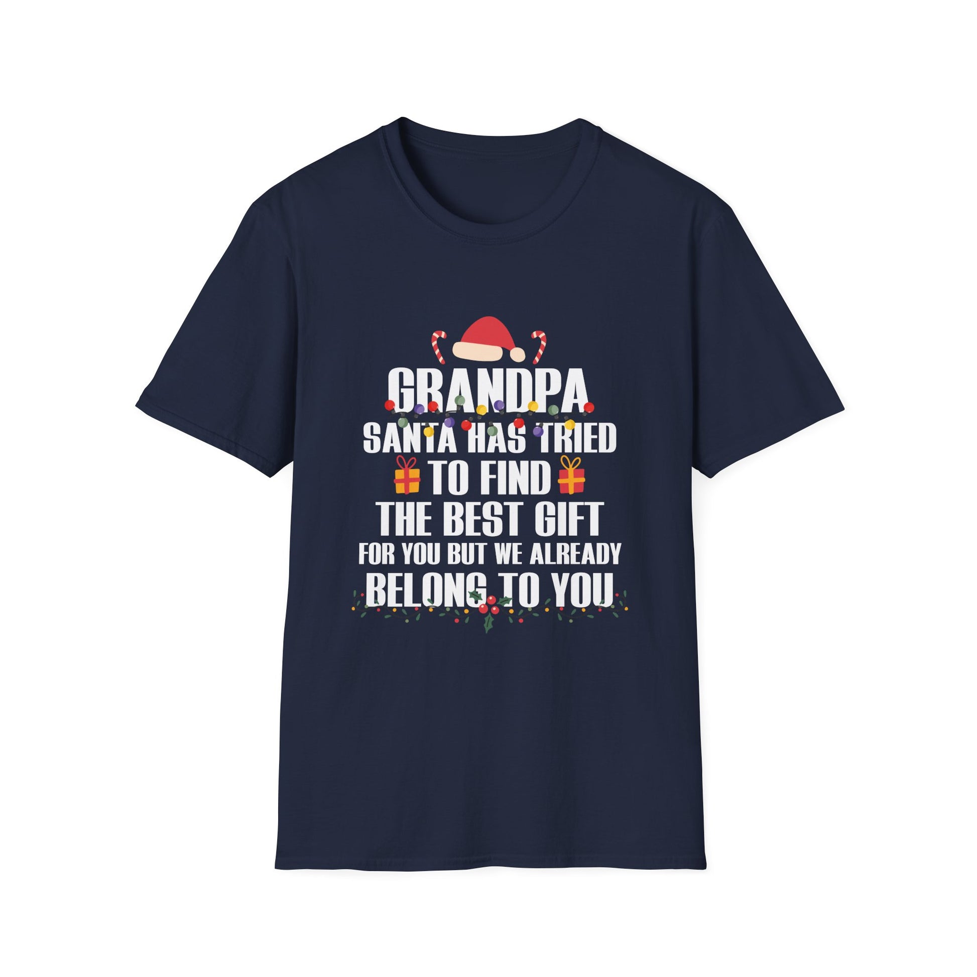 Grandpa Christmas T-Shirt – "Santa Tried to Find the Best Gift" Holiday Tee
