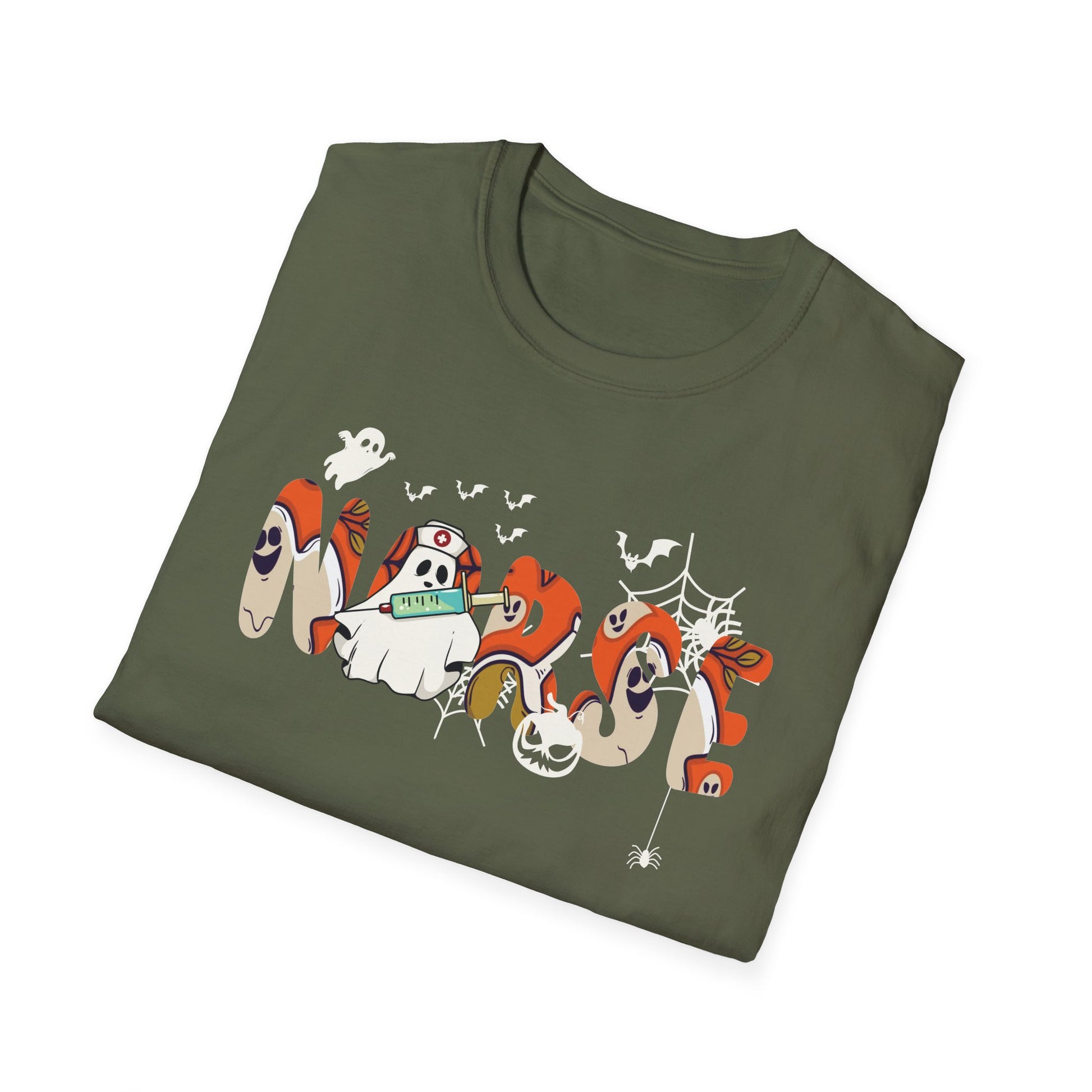 Halloween Spooky Moose T-Shirt — Cute Ghost & Pumpkin Costume Graphic Tee