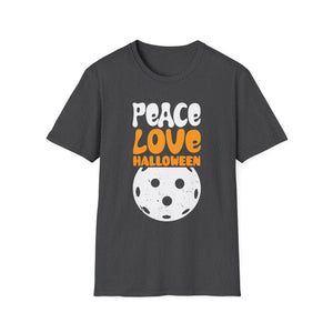 Halloween Peace Love T-Shirt — Retro Pumpkin Moon Graphic Tee