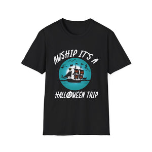 Halloween Pirate Ship T-Shirt — “Awship It’s a Halloween Trip” Graphic Tee