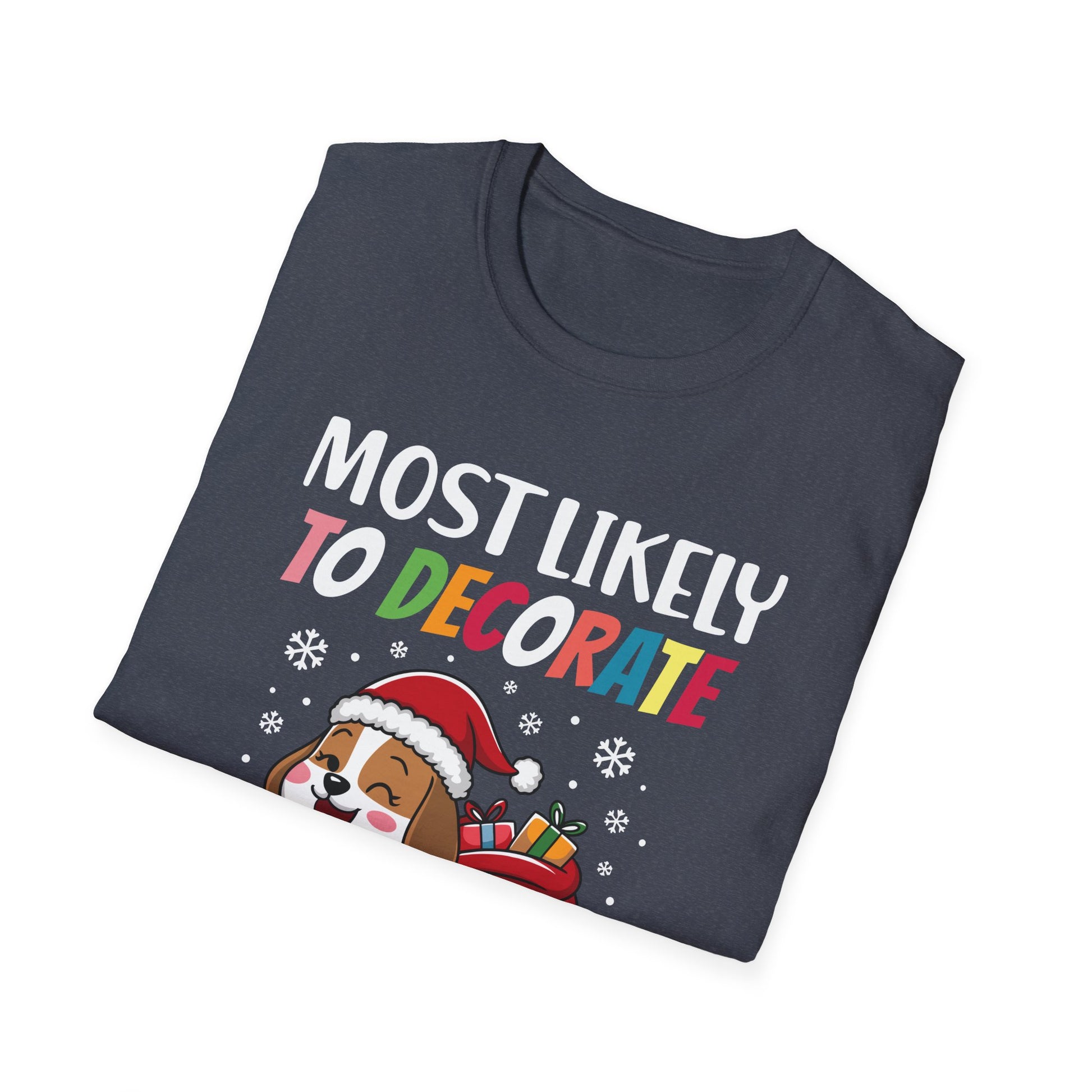 Most Likely To Decorate Her Dog Family Christmas Pajamas T-Shirt