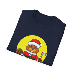 Christmas Beaver T-Shirt — Cute Santa Beaver with Candy Cane, 'Merry Christmas' Holiday Tee