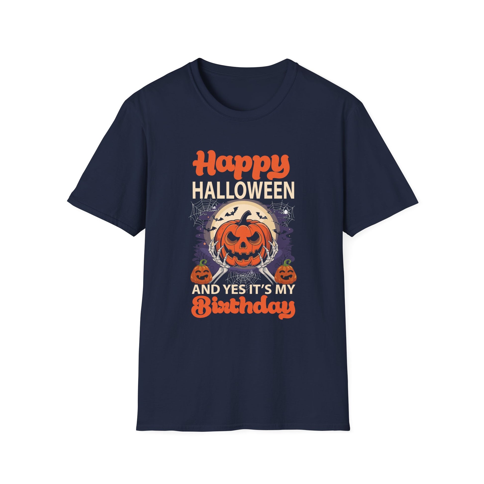 Halloween Birthday T-Shirt — "Happy Halloween and Yes It’s My Birthday" Pumpkin Tee
