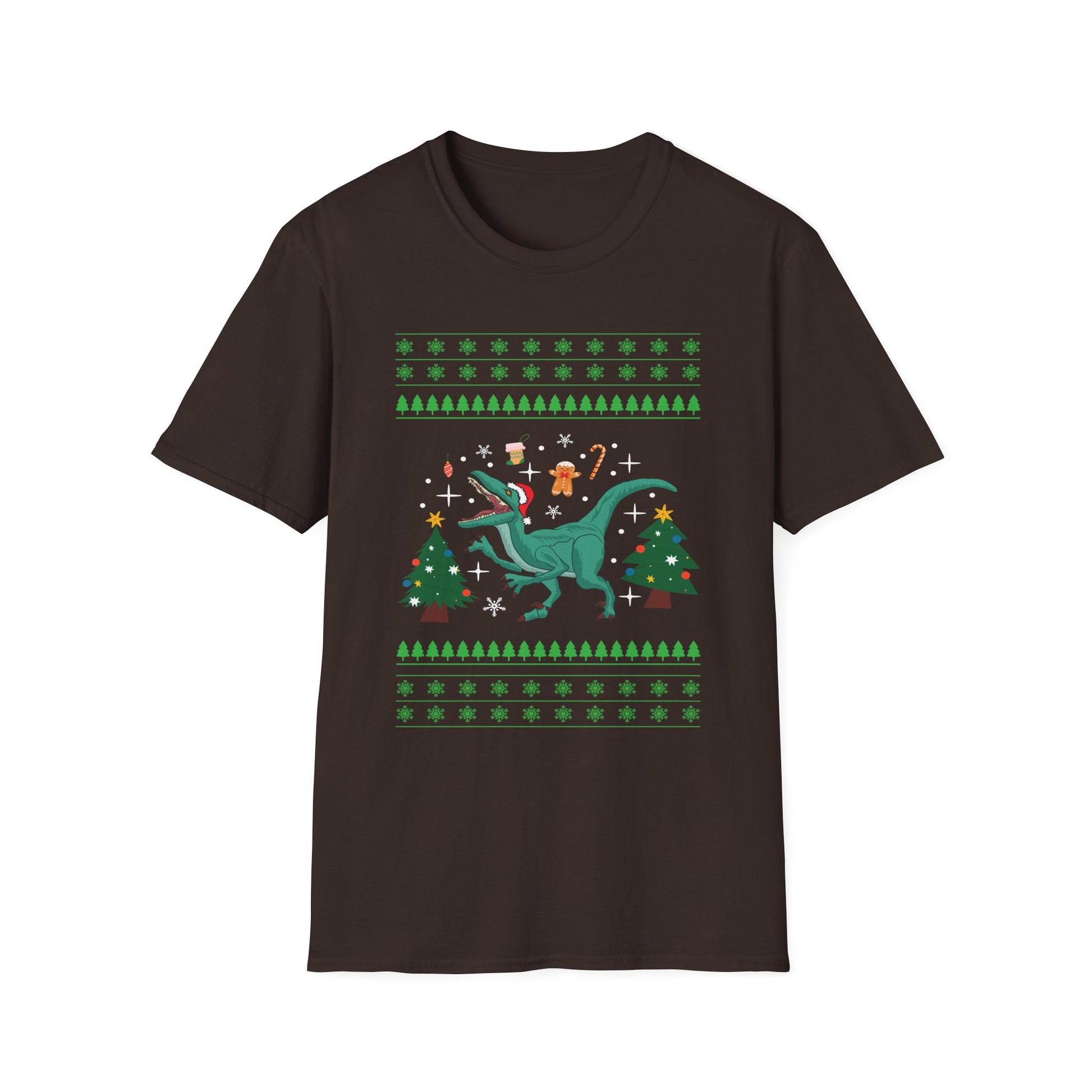 T-Rex Christmas Ugly Christmas Dinosaur Unisex Softstyle T-Shirt