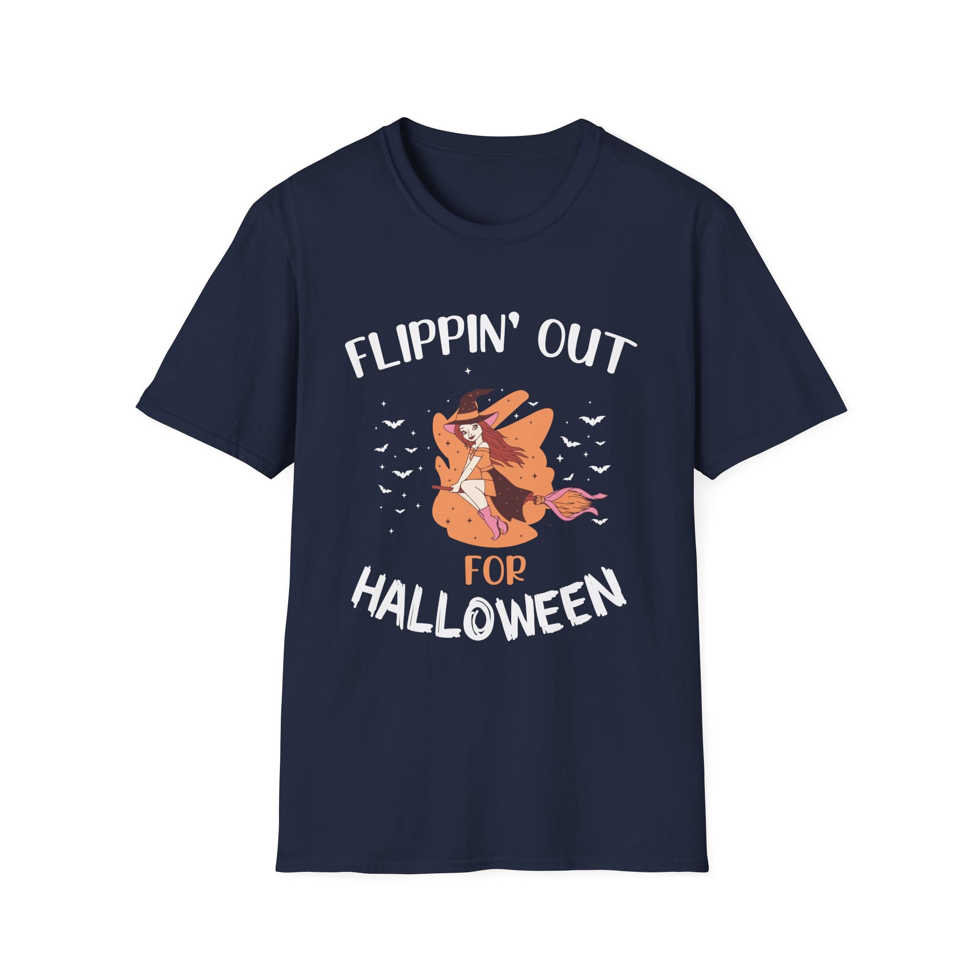 Halloween Flip-Out T-Shirt — Cute Witch Triceratops Graphic Tee