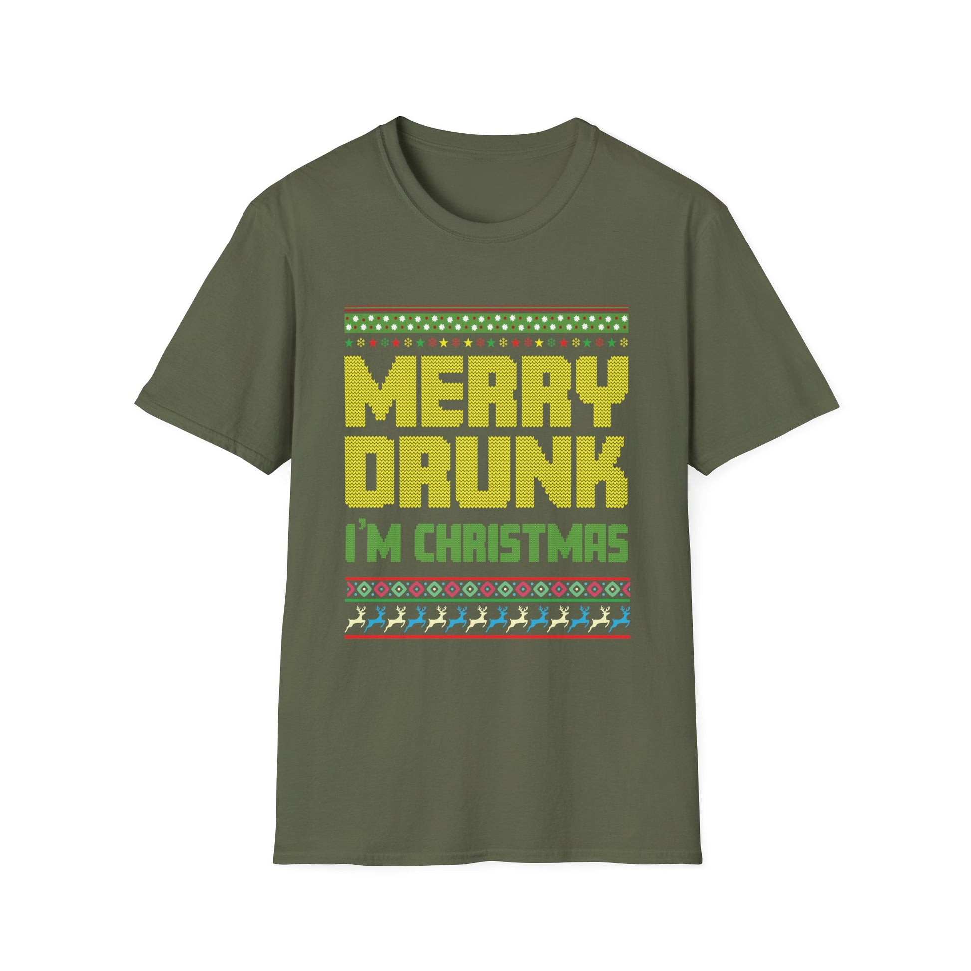 Merry Drunk I_m Christmas I Ugly Christmas Unisex Softstyle T-Shirt