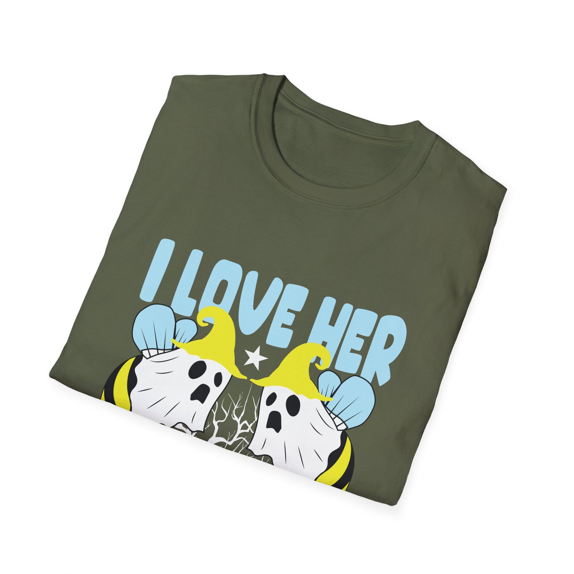 I Love Her Boo Bees T-Shirt — Funny Halloween Ghost Bee Shirt