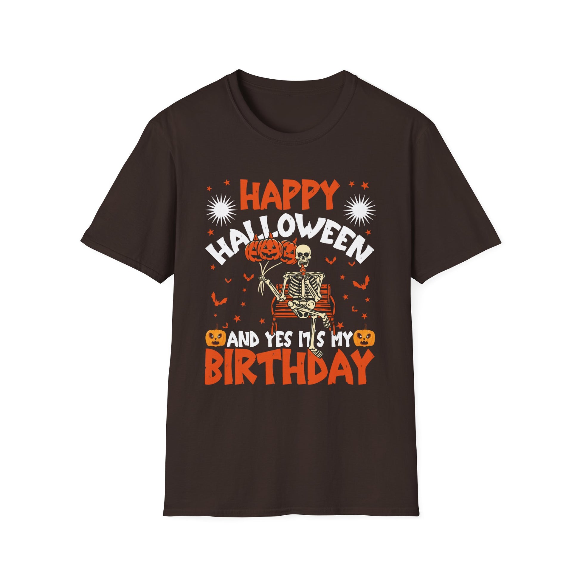 Happy Halloween And Yes It's My Birthday Unisex Softstyle T-Shirt