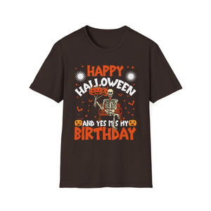 Happy Halloween And Yes It's My Birthday Unisex Softstyle T-Shirt