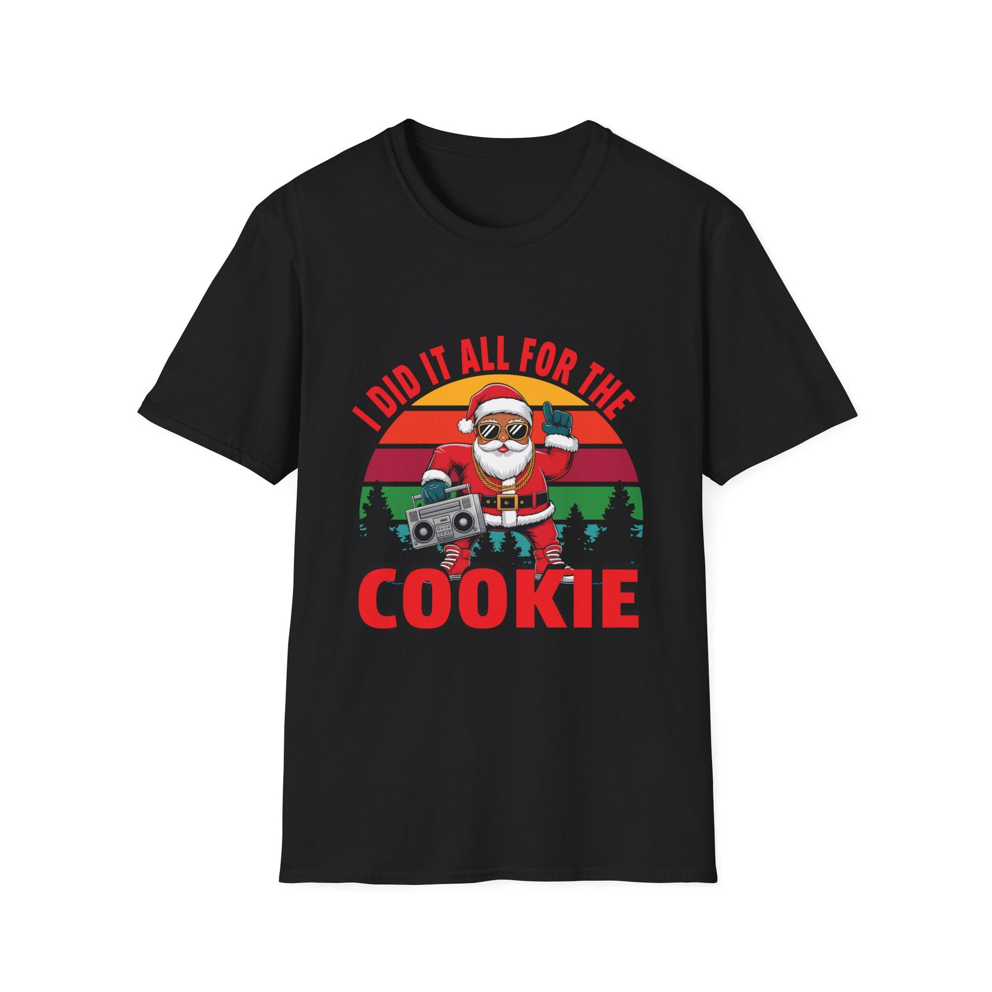 Christmas T-Shirt — "I Did It All For The Cookie" Santa Cookie Vintage Graphic Tee