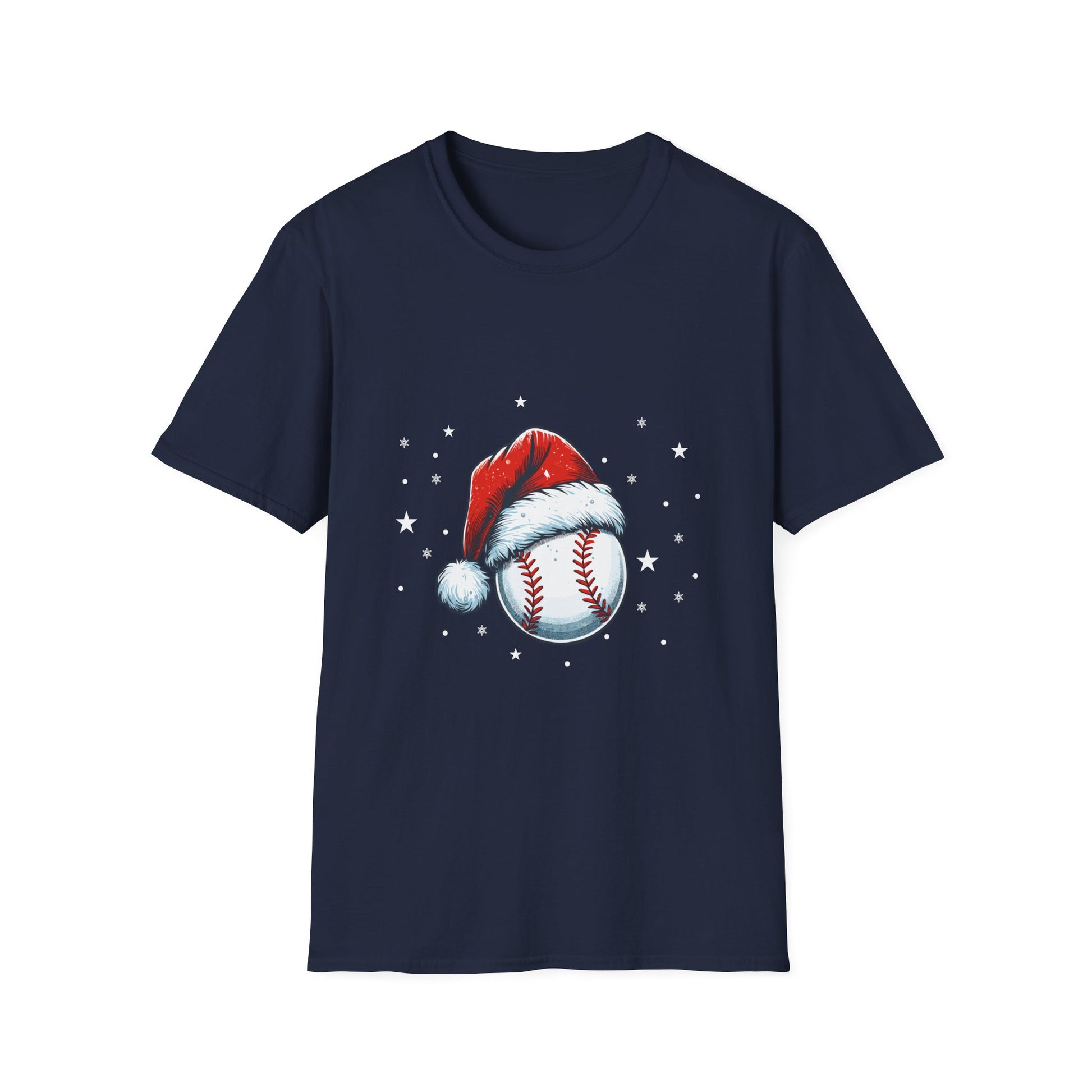 Christmas Baseball Xmas Santa Sports Hat Ball Kids Boys Men Unisex T-Shirt