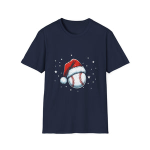 Christmas Baseball Xmas Santa Sports Hat Ball Kids Boys Men Unisex T-Shirt