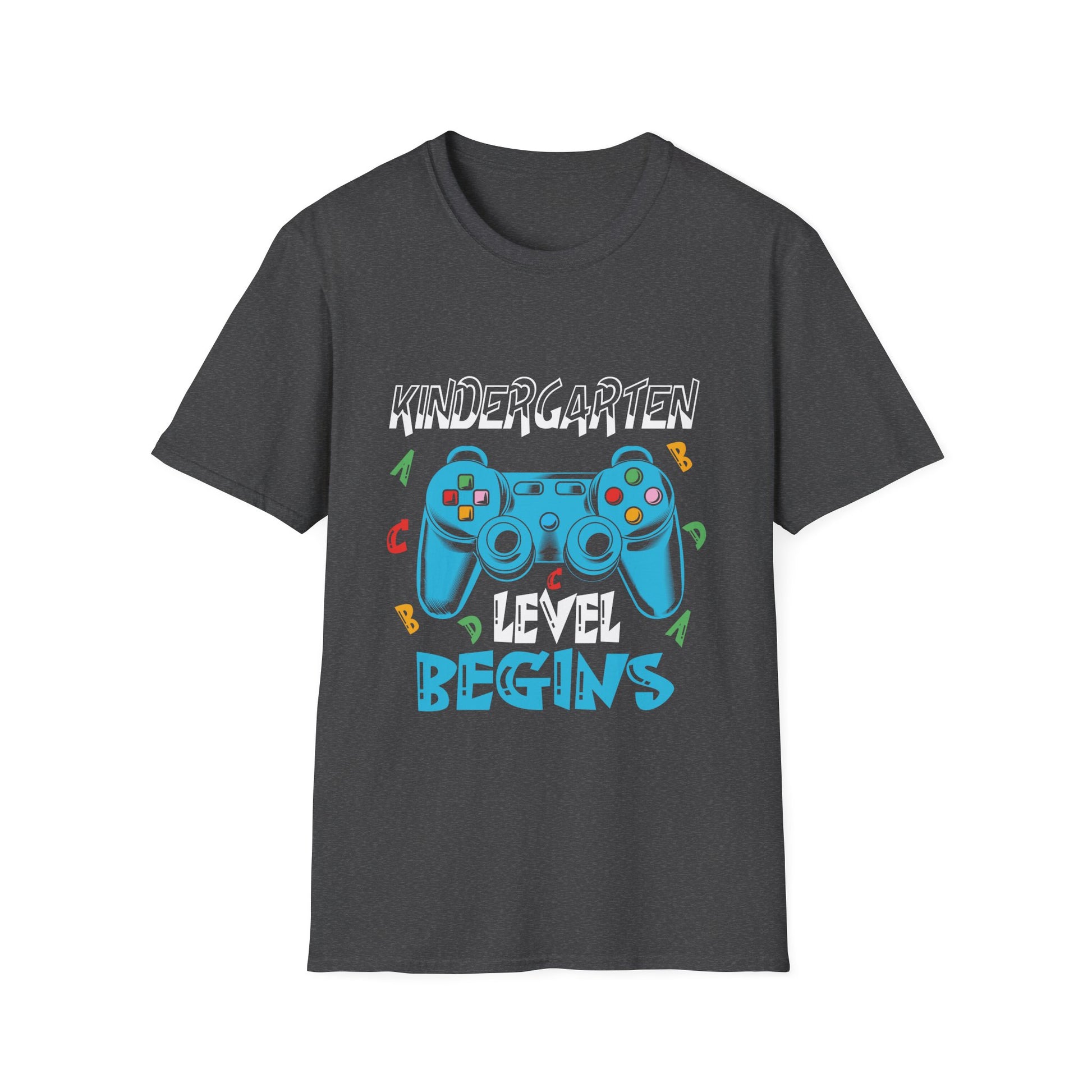 Kindergarten Level Begins T-Shirt — Gamer Controller Back-to-School Tee