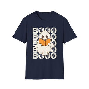 Ghost Reading 'Boo' T-Shirt — Cute Halloween Book Lover Tee