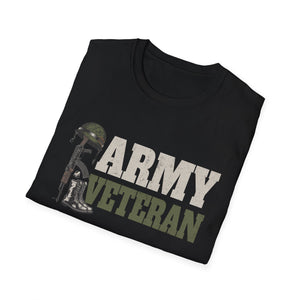 Army Veteran T-Shirt — Fallen Soldier Helmet Tribute