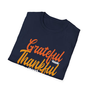 Grateful Thankful Blessed T-Shirt — Thanksgiving Fall Holiday Tee
