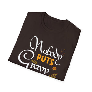 Nobody Puts Gravy in the Corner T-Shirt — Funny Thanksgiving Turkey Day Shirt