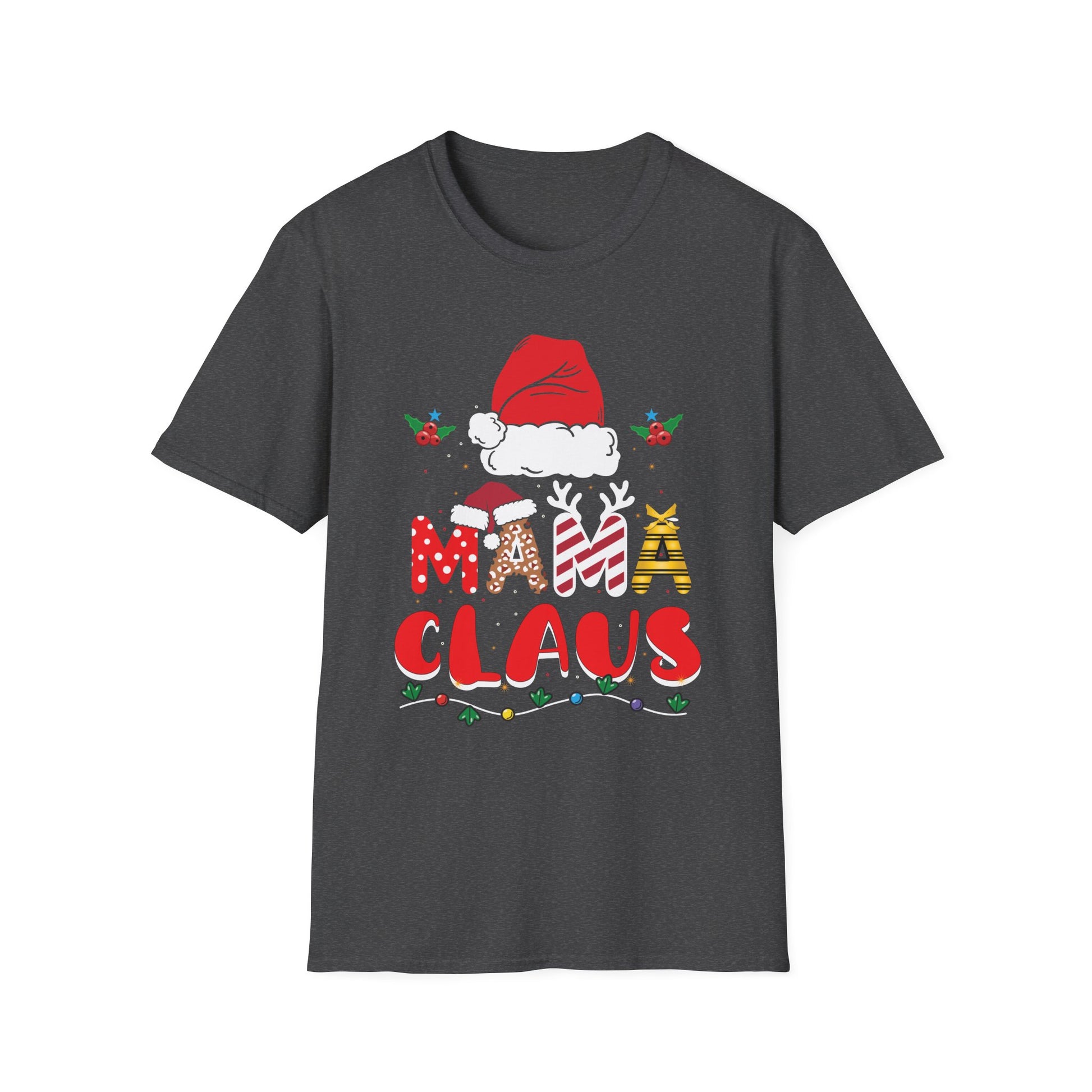 Mama Claus Christmas T-Shirt — Festive Santa Hat Holiday Tee for Moms