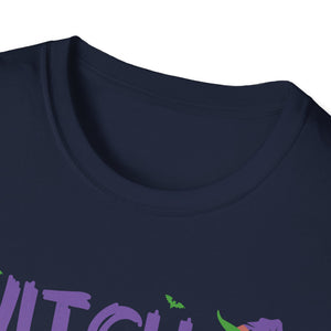 Witch Way To The Wine T-Shirt — Funny Halloween Wine Tee