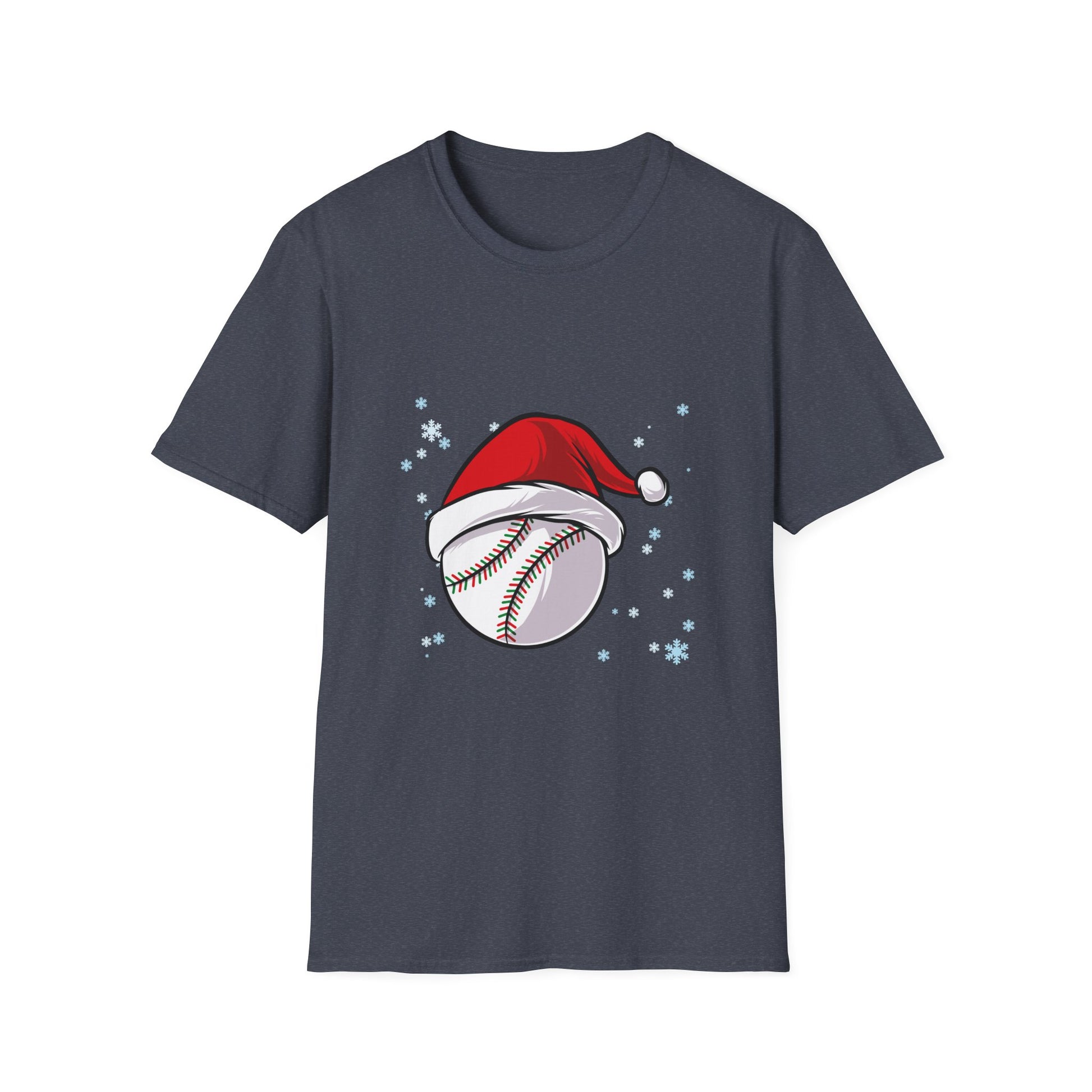 Christmas Baseball Xmas Santa Sports Hat Ball Kids Boys Men Unisex T-Shirt