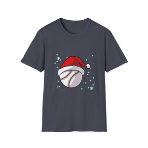 Christmas Baseball Xmas Santa Sports Hat Ball Kids Boys Men Unisex T-Shirt