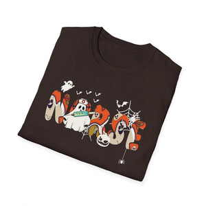 Halloween Spooky Moose T-Shirt — Cute Ghost & Pumpkin Costume Graphic Tee