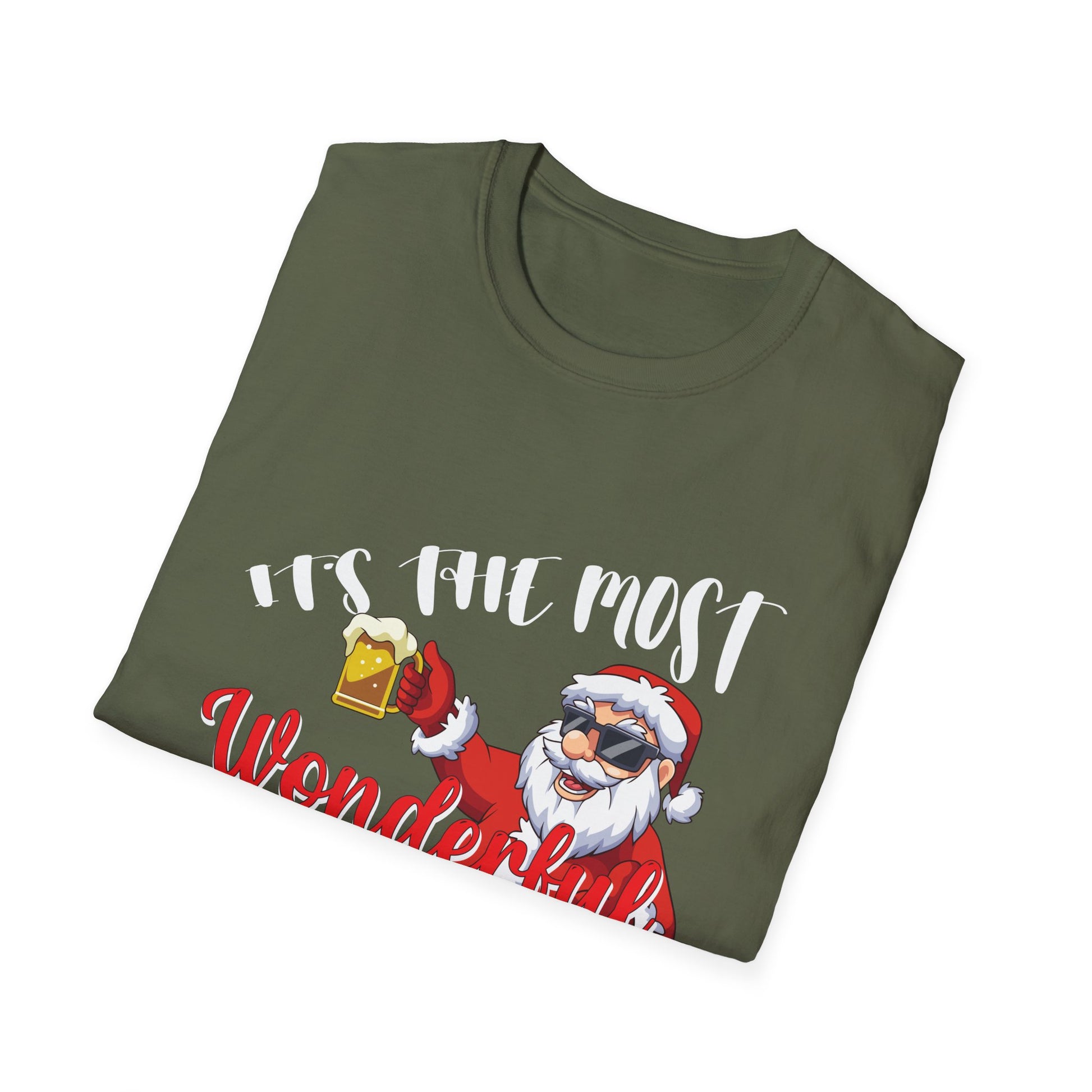 Christmas Beer T-Shirt – "It's the Most Wonderful Time for a Beer" Santa Tee