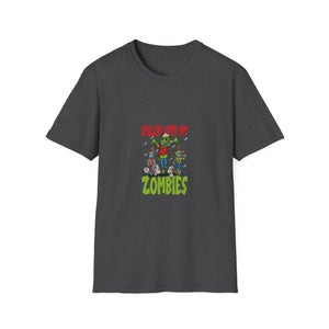 Halloween Zombies Funny Halloween Chillin With My Zombies T-Shirt Unisex Softstyle T-Shirt