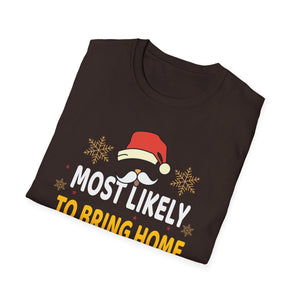 Most Likely To Bring Home A Stray Cat Matching Christmas T-Shirt