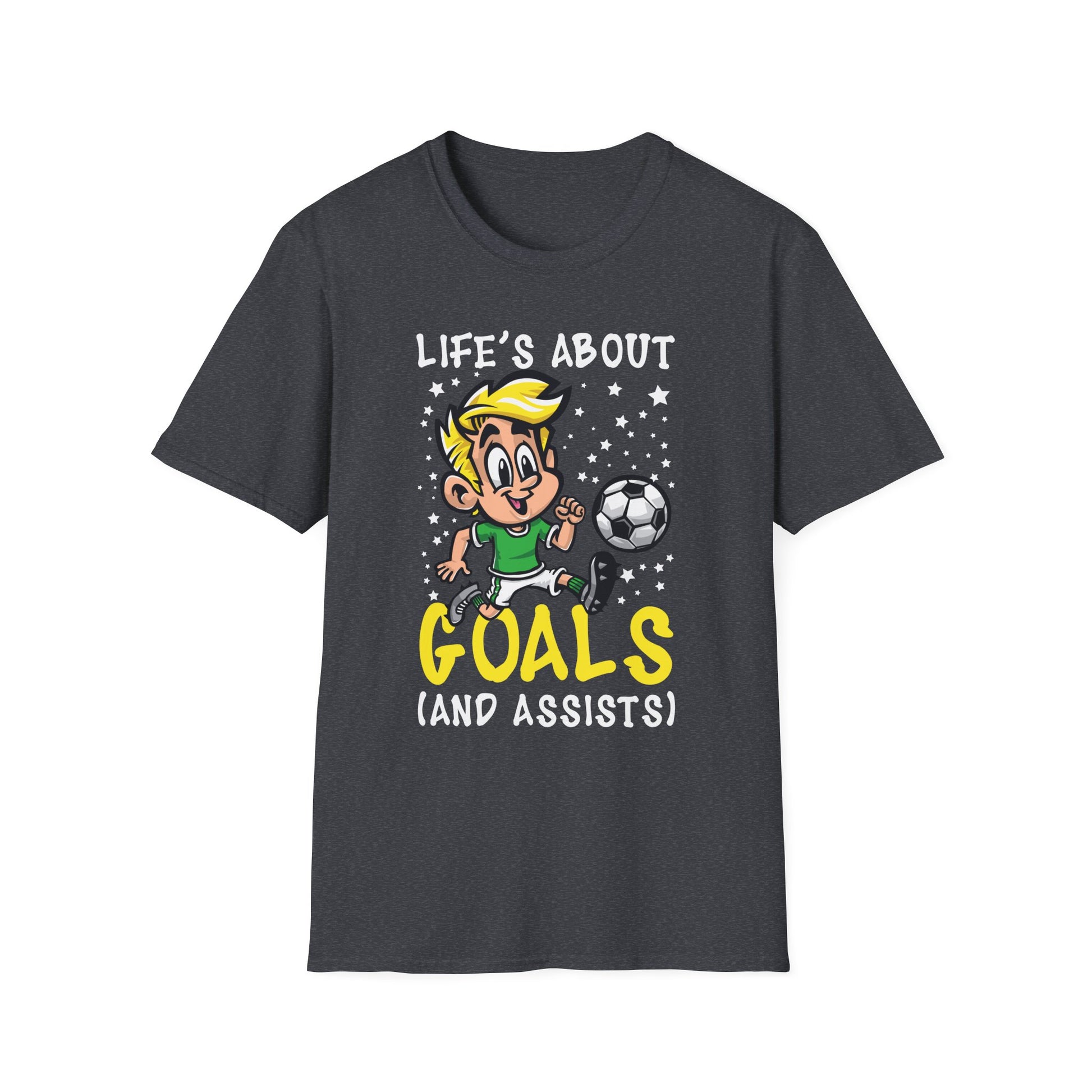 Life's About Goals Soccer Player Boys Kids Youth Unisex T-Shirt