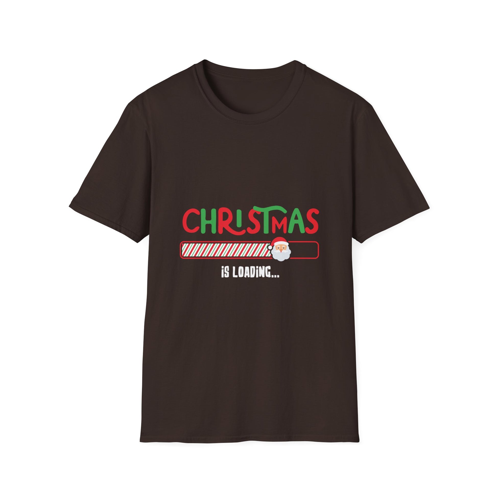 Christmas Is Loading T-Shirt — Cute Santa Progress Bar Holiday Tee