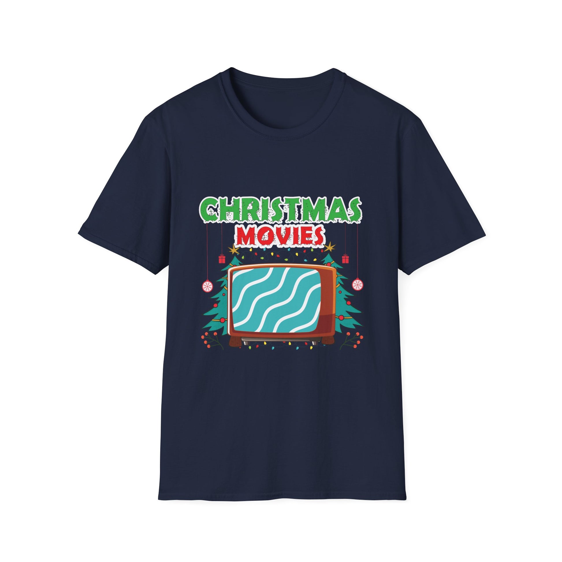 Christmas Movies T-Shirt — Retro TV Holiday Movie Night Tee
