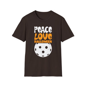Peace Love Halloween T-Shirt — Retro Pumpkin Moon Graphic Tee