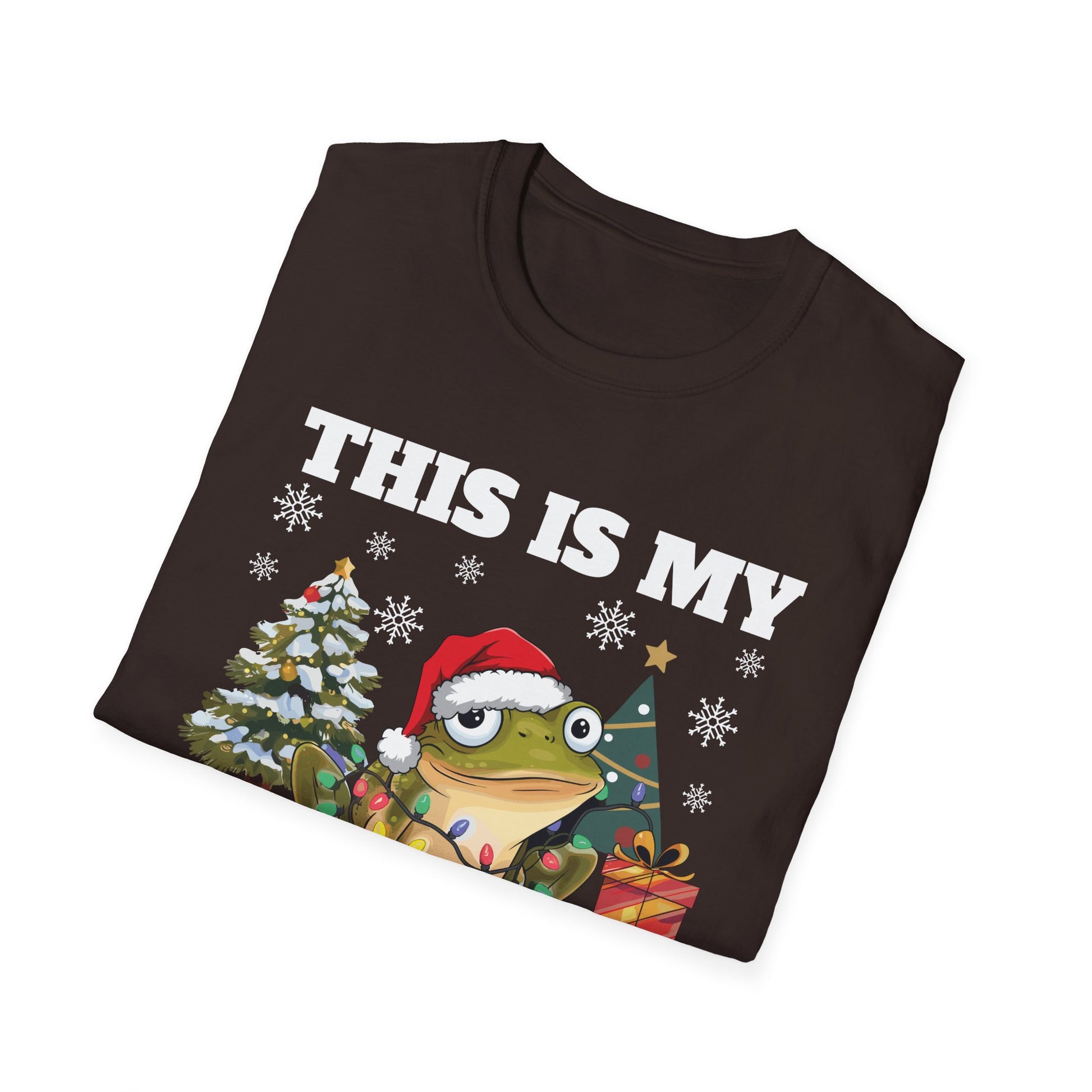 This Is My Christmas Pajama Shirt T‑Shirt — Funny Frog Santa Holiday Tee