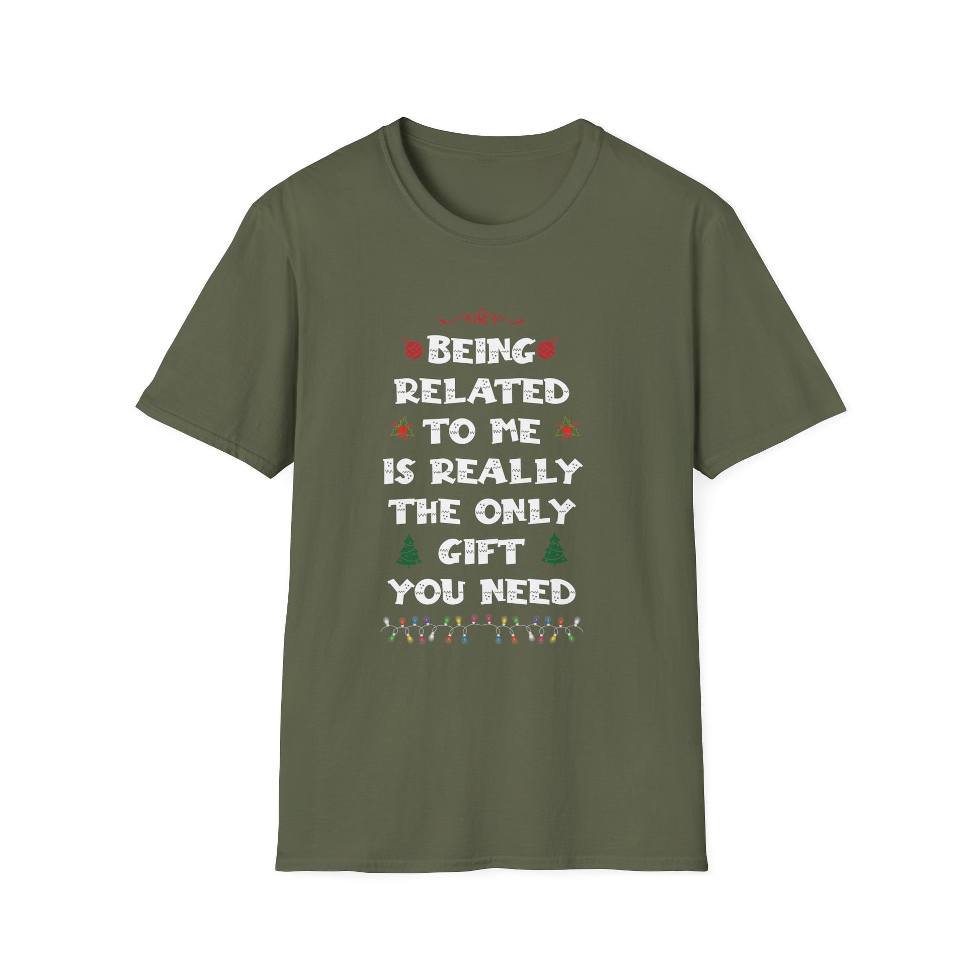 Funny Christmas Family Xmas Pajamas Being Related To Me Unisex T-Shirt