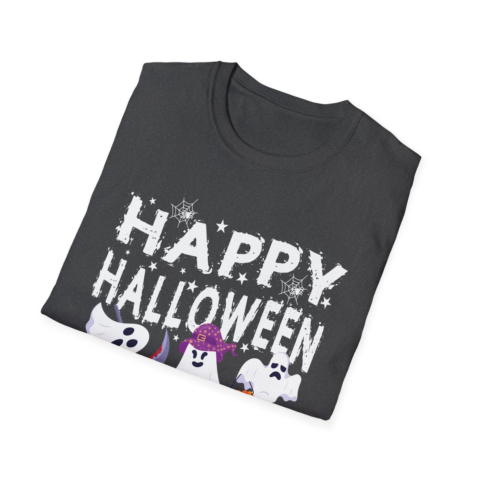 Happy Halloween Ghosts T-Shirt — Cute Spooky Graphic Tee for Halloween