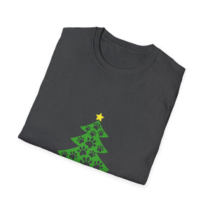 Christmas Paw Print T-Shirt — Pet Lover Holiday Tree Tee