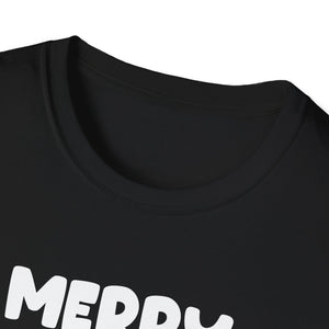 Merry Fishmas T-Shirt — Funny Christmas Fishing Shirt with Santa Hat Bass