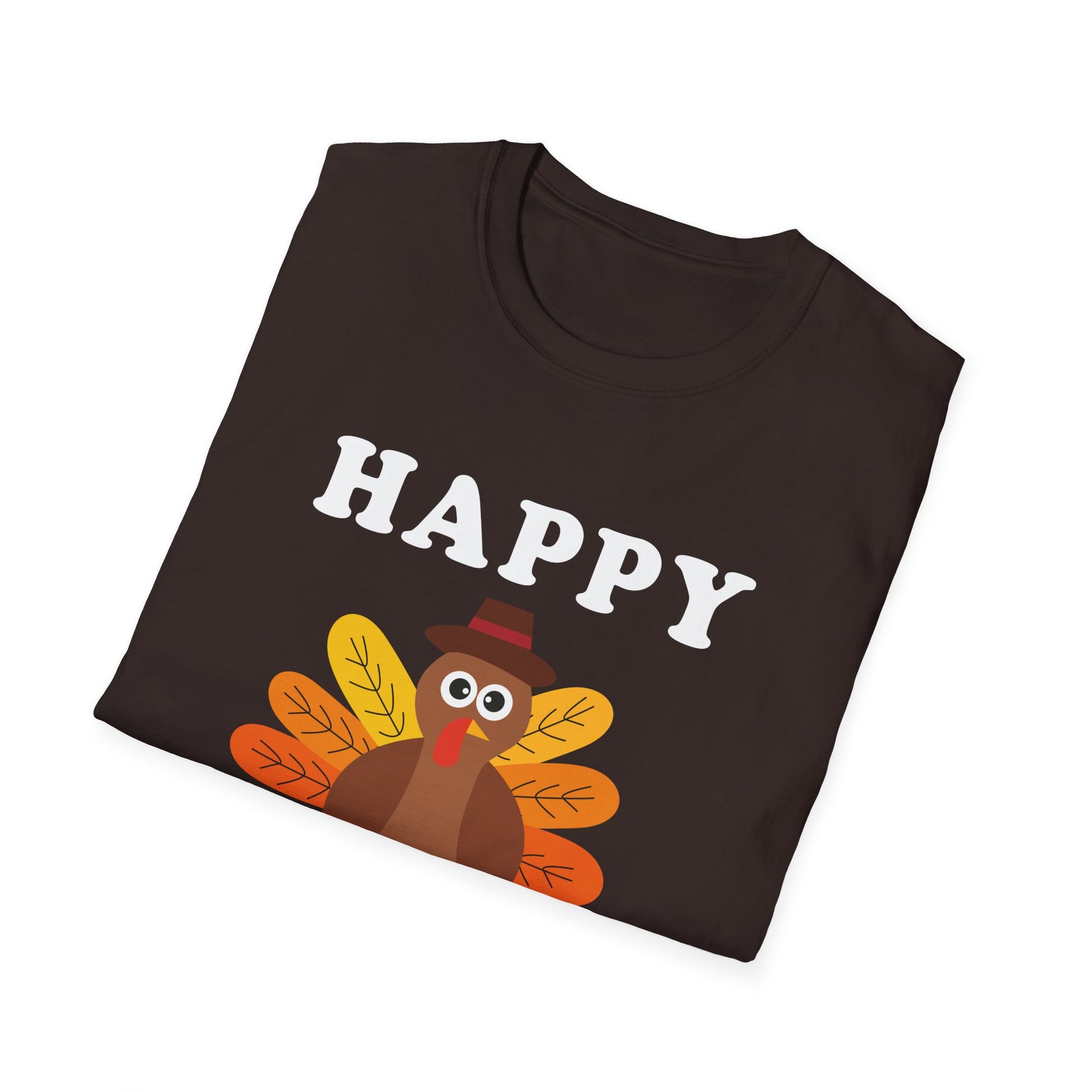 Happy Thanksgiving Turkey T-Shirt — Cute Holiday Tee for Family Gatherings  Unisex T-Shirt