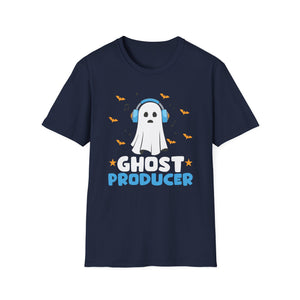 Ghost Producer T-Shirt — Cute Ghost with Headphones Halloween Music Tee