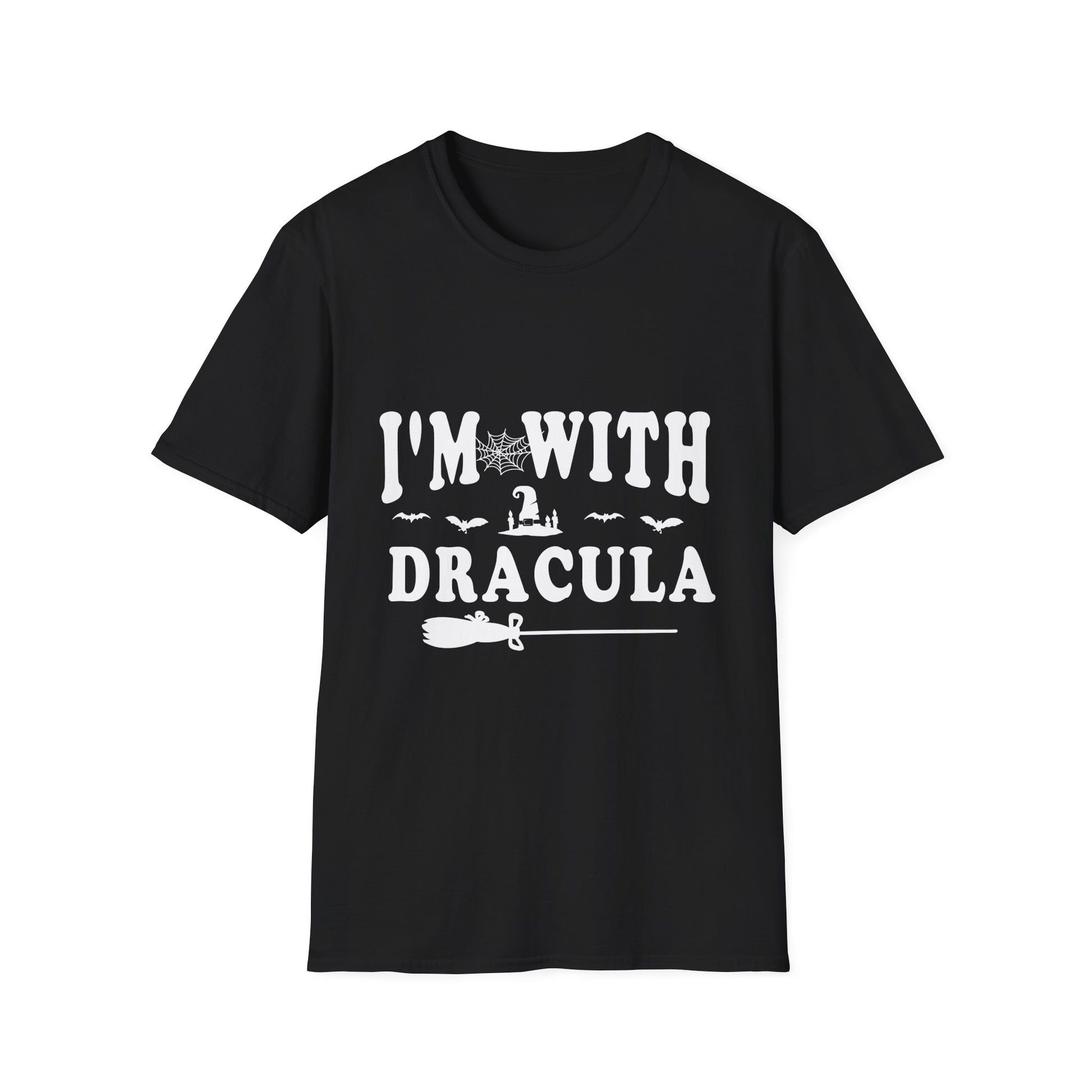 I’m With Dracula T‑Shirt — Funny Halloween Vampire Tee