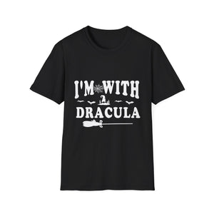 I’m With Dracula T‑Shirt — Funny Halloween Vampire Tee