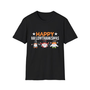 Happy Halowthankmas T-Shirt — Cute Gnome Halloween-Thanksgiving-Christmas Mashup