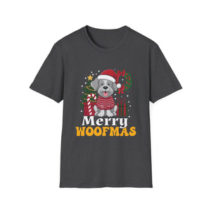 Miniature Schnauzer Merry Woofmas Christmas Dog Unisex Softstyle T-Shirt